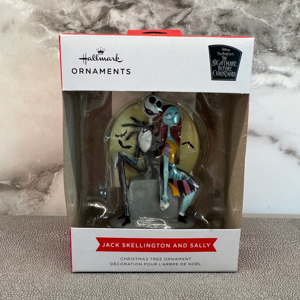Hallmark Disney Nightmare Before Christmas Jack Skellington Sally Ornament 2022